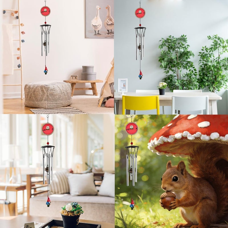 Howarmer Wind Chimes for Outside 24" Red Fairy Garden Door Wind Chimes Outdoor Home Patio Garden Decor Windchimes Outdoors Gift Ideas for Women Mom Grandma Sisters - Image 5
